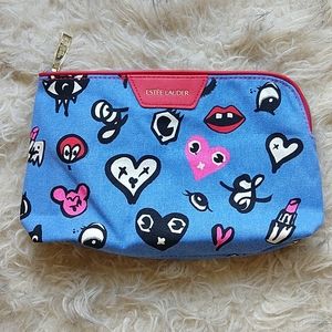 Estee Lauder Makeup Bag Mickey Heart Lips 9x5.5"